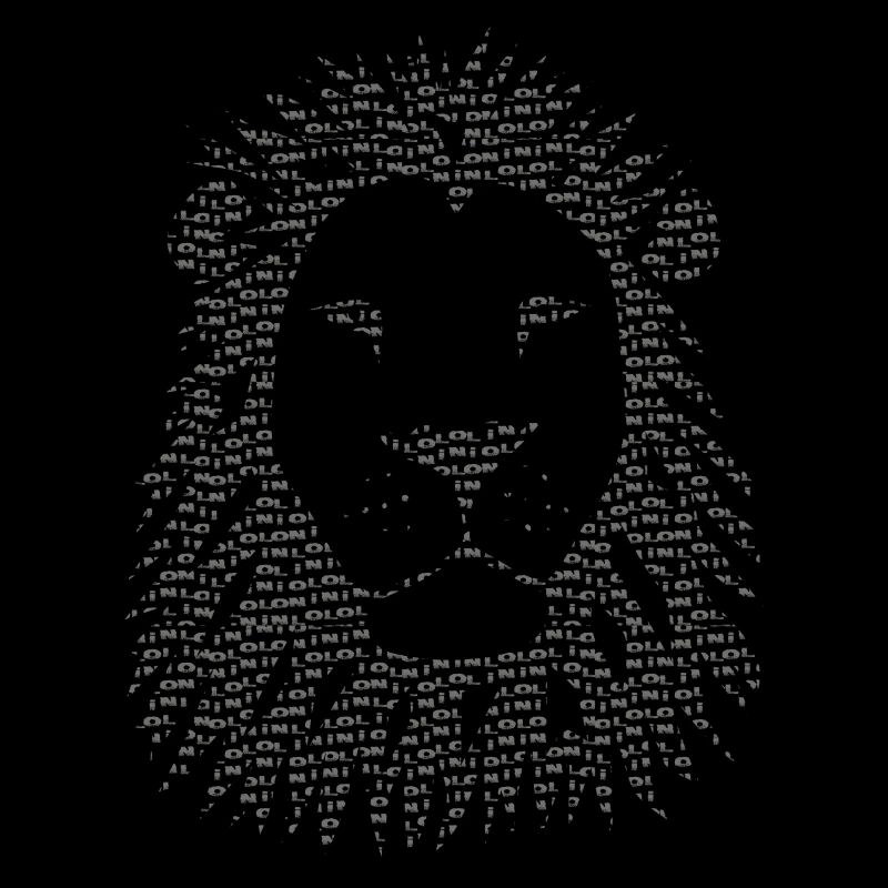 art lion crinière étiquette de conception