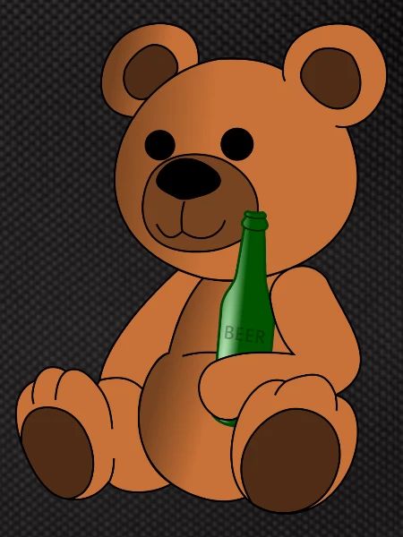 Teddy Bär mit Bierflasche