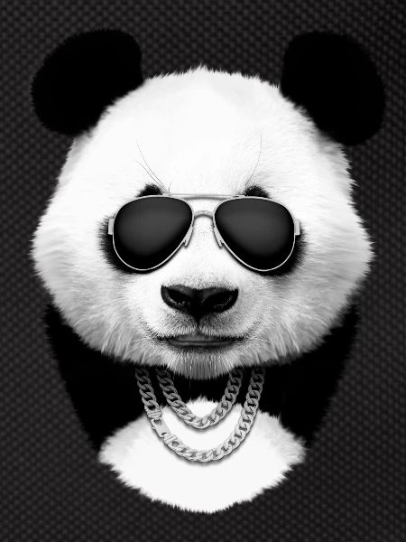 Panda in black