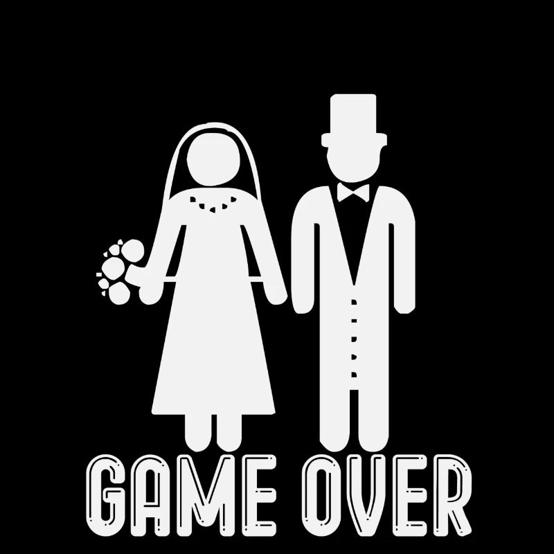 Game Over Hochzeit Paar Silhouette