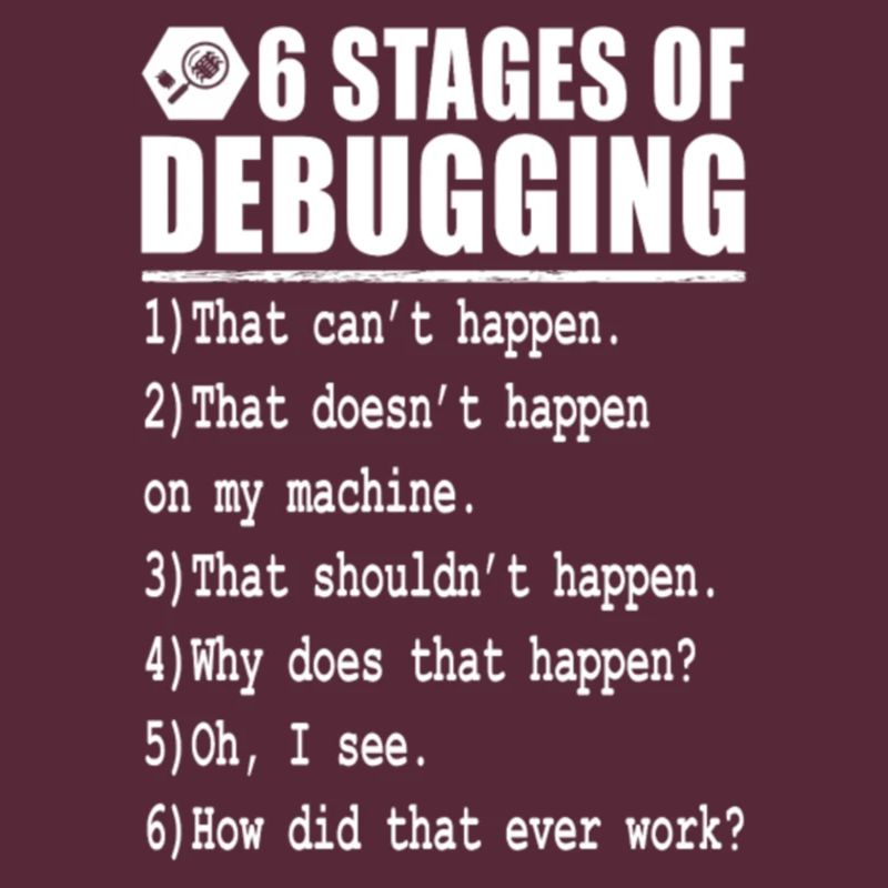 Debug 6 stages of debugging