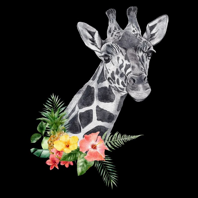 Giraffe mit Blumen
