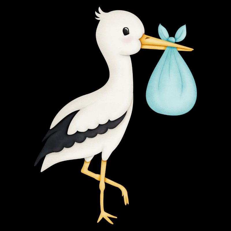 mignonne cigogne turquoise