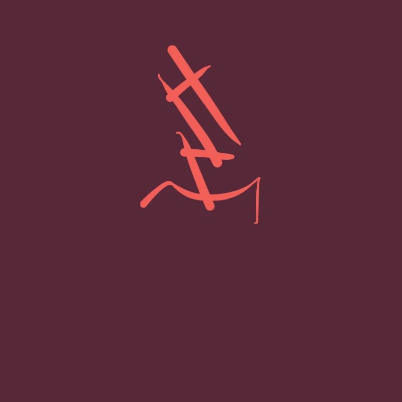 Roter, abstrakter Buchstabe E