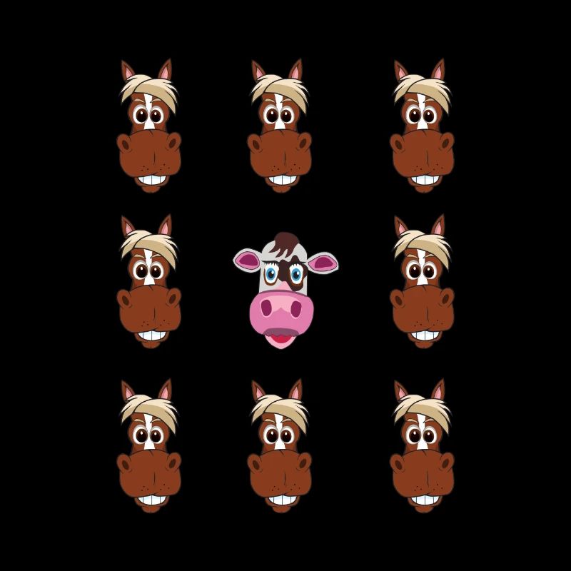 Sei anders Pferd und Kuh Vielfalt