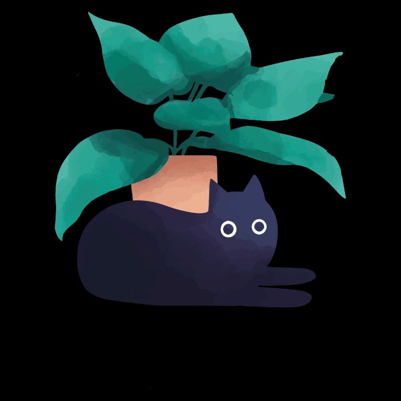 Katzen vor Blumentopf