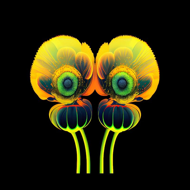 Psychedelische Mohnblüten