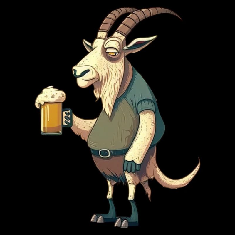 Lustiger Bock mit Bier