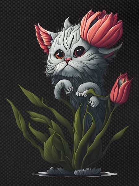 Chat extraterrestre fleur