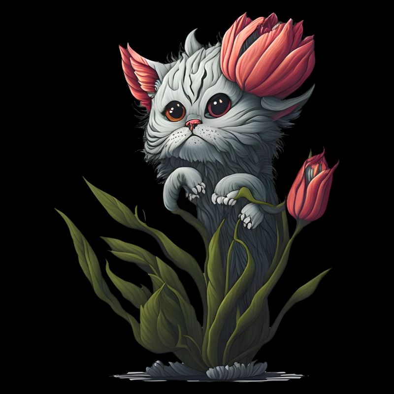 Chat extraterrestre fleur