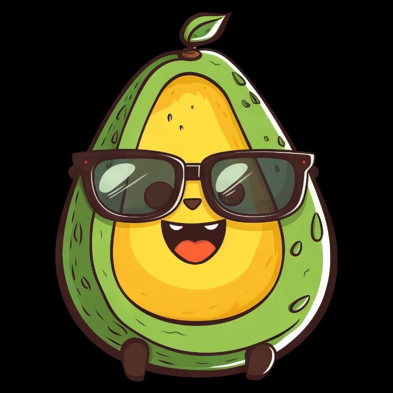 Coole Nerd-Avocado mit Brille - Witziges Design