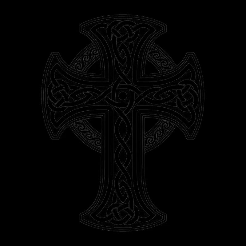 Black Celtic cross with circular braid