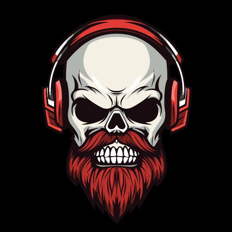 Tête de mort avec un style hipster
