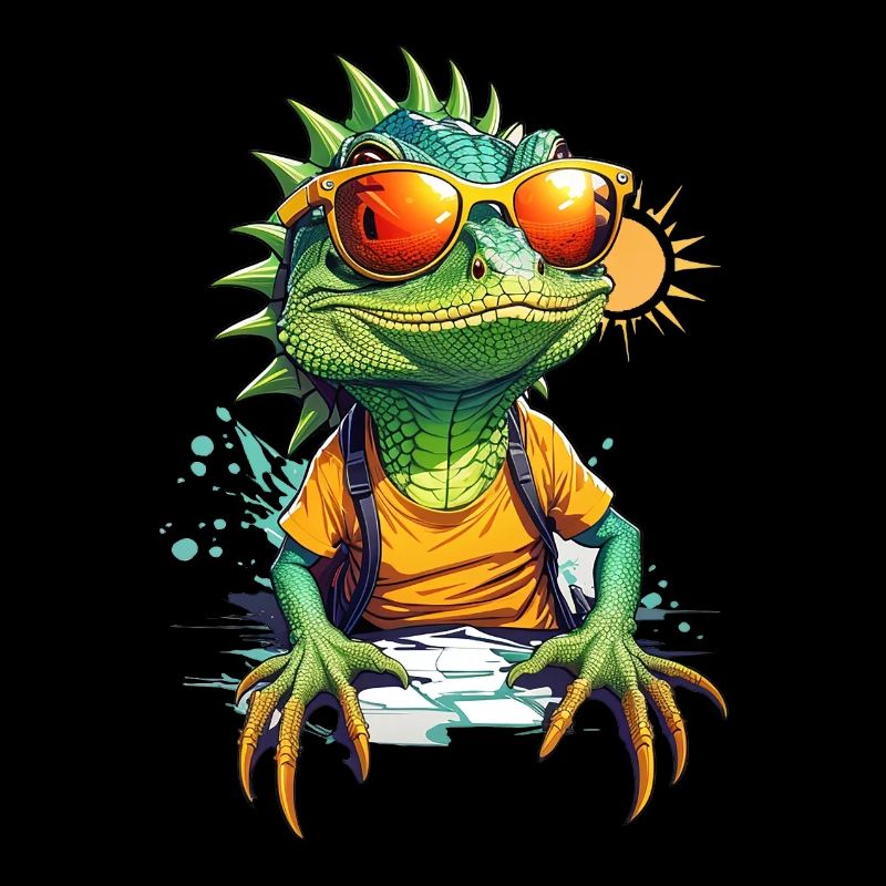 Cool Colourful Lizard in Sunglasses