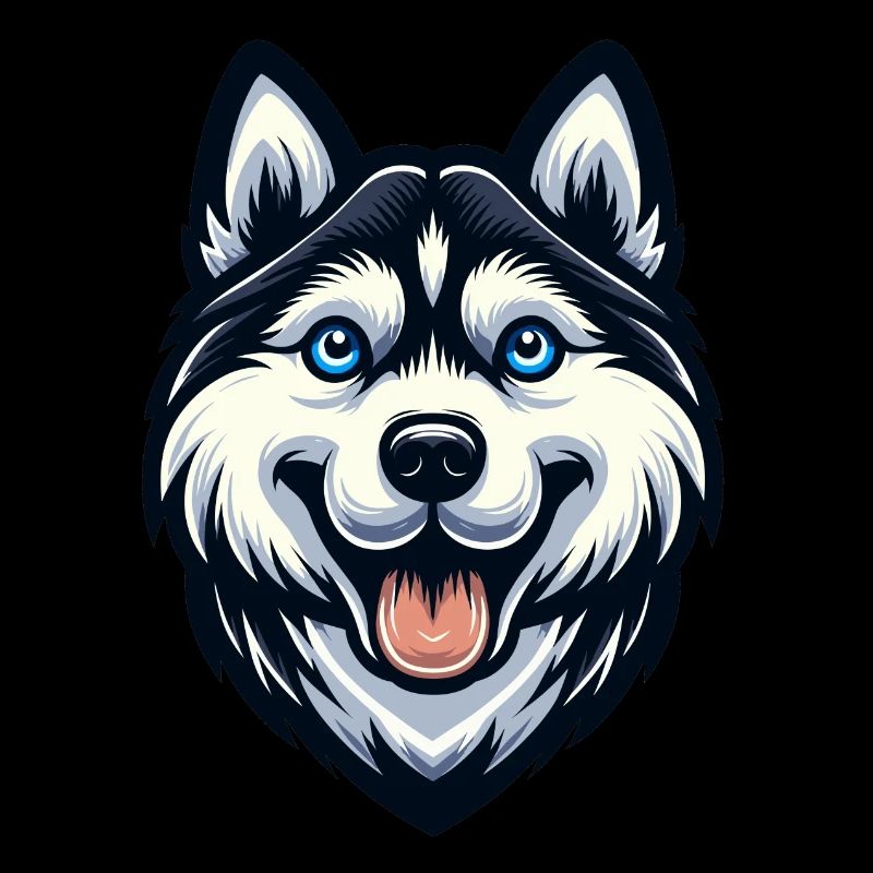 Tête de husky de dessin animé