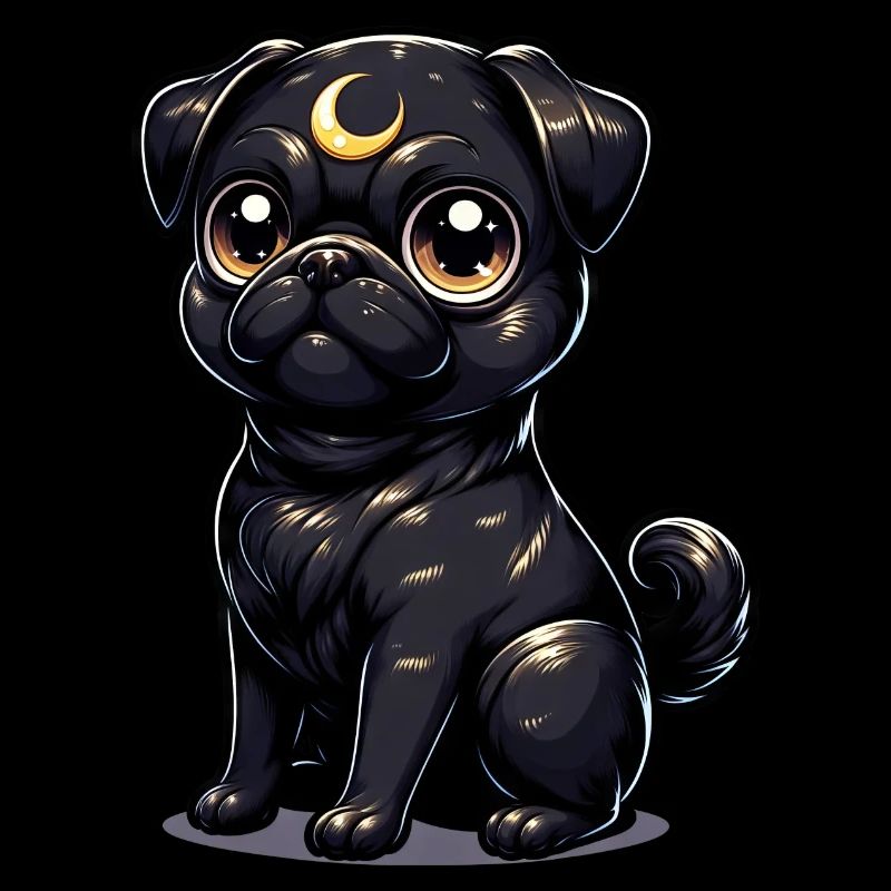 Regard de chiot au clair de lune