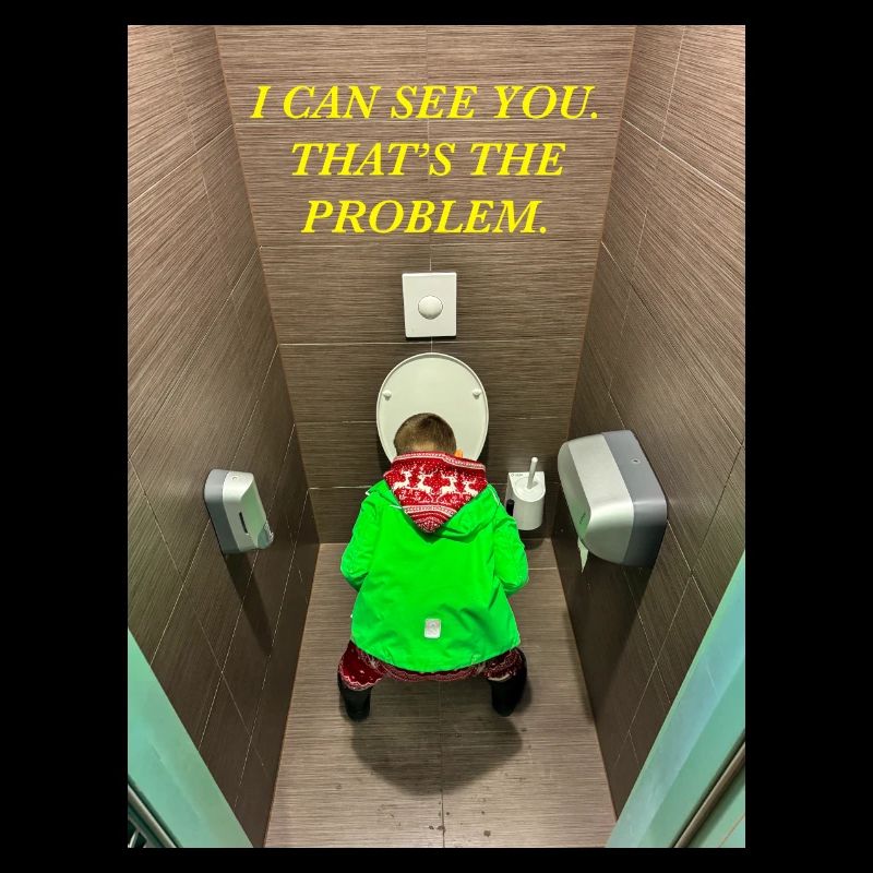 I can see you. That's the problem.