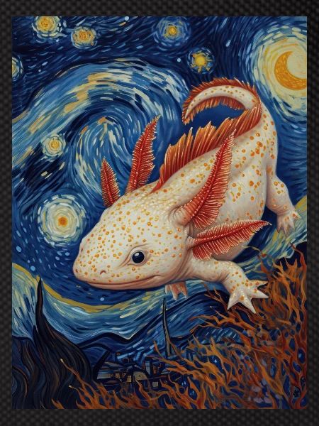 axolotl, van gogh, sternennacht