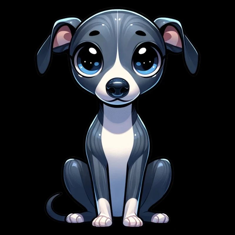 Digitale Illustration des niedlichen Whippets
