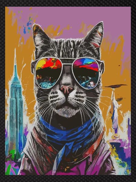 Urban Cat with Rainbow Shades