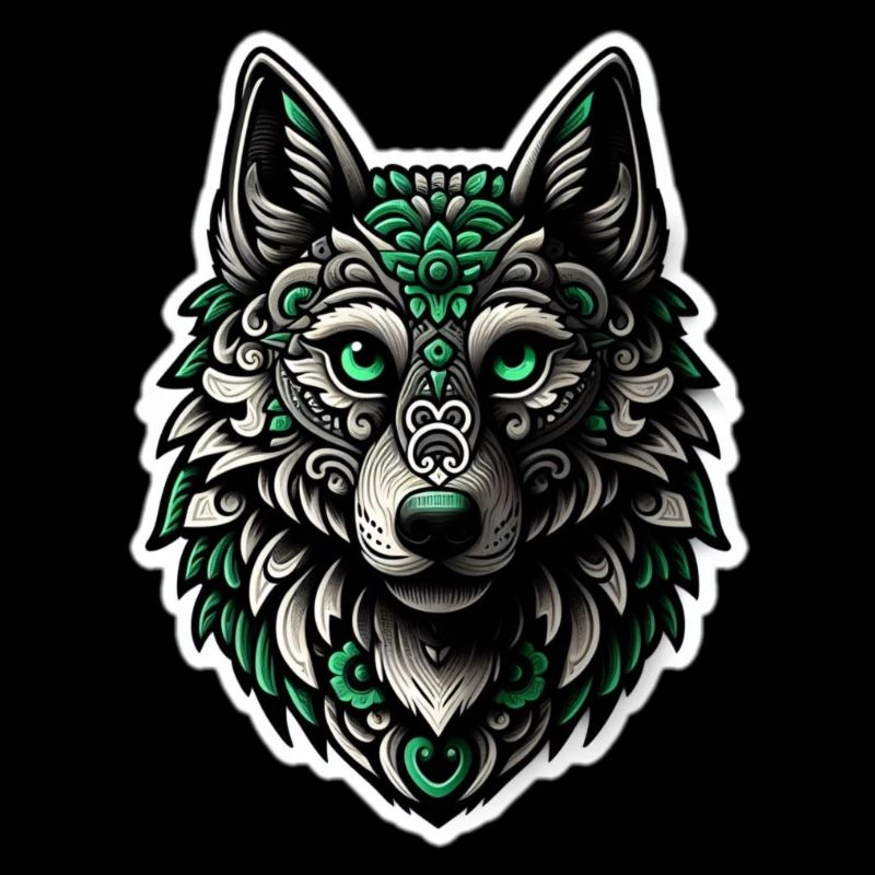 Green-White Wolf