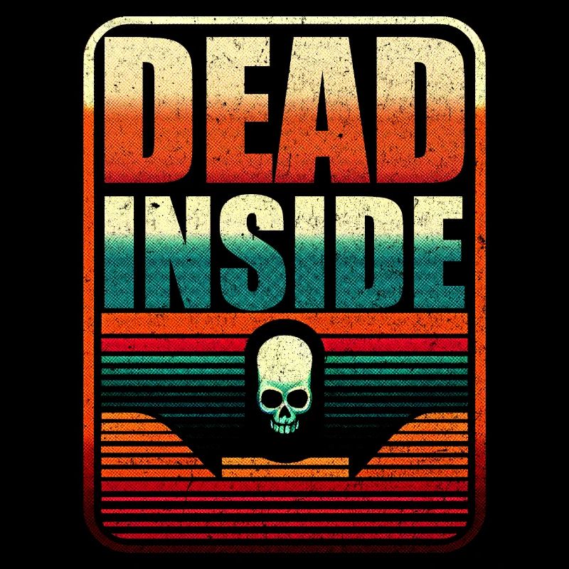 Dead Inside Skull Design Gothic Vintage Rockereon