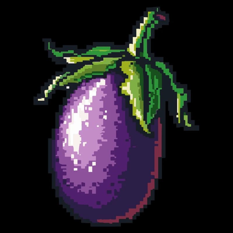 Eggplant Pixel Icon