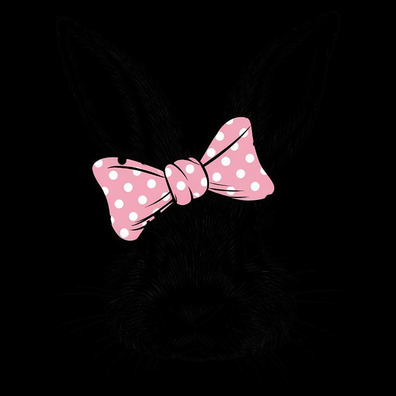 Lapin avec nœud rose