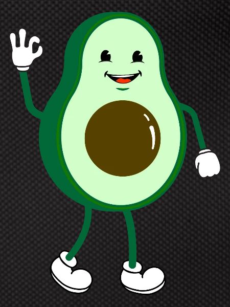 Retro Comic Cartoon Avocado