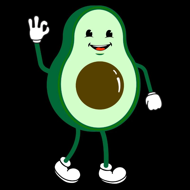Retro Comic Cartoon Avocado
