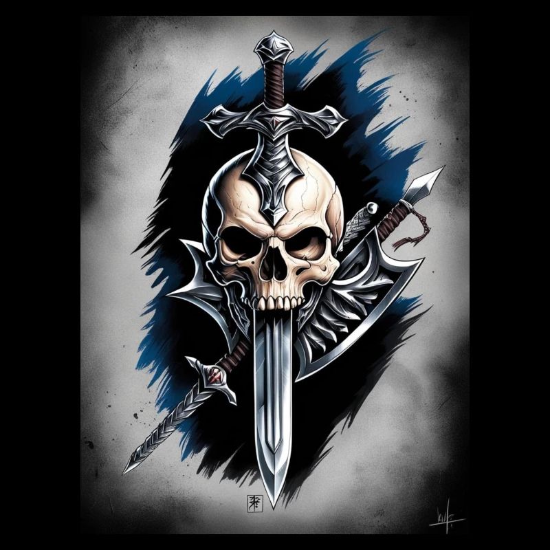 totenkopf schwert lanze
