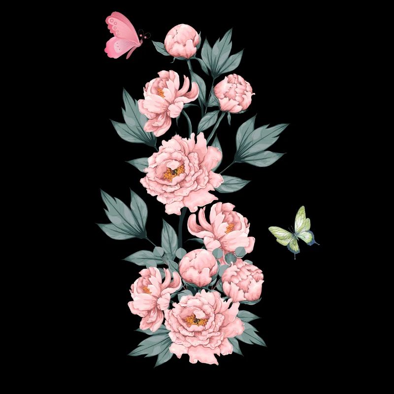 Buchstabe t Rosa Blumen
