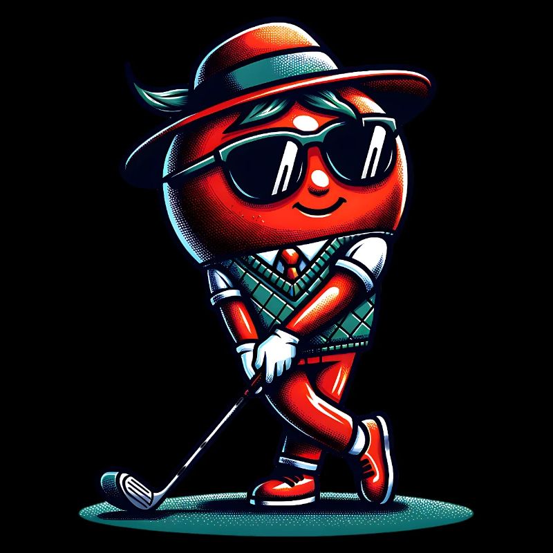 Swing de tomates de golf amusant avec style