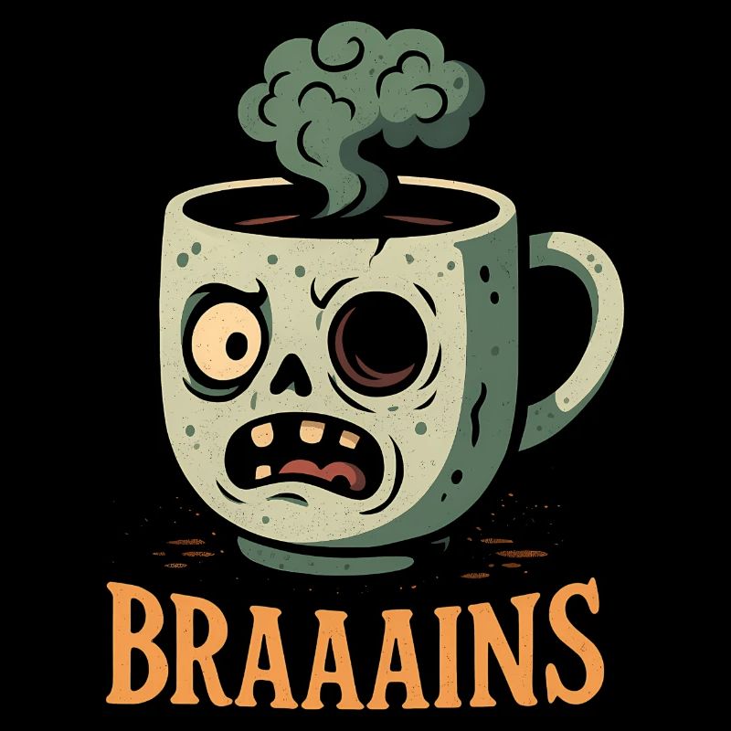 Coffee mug with zombie face