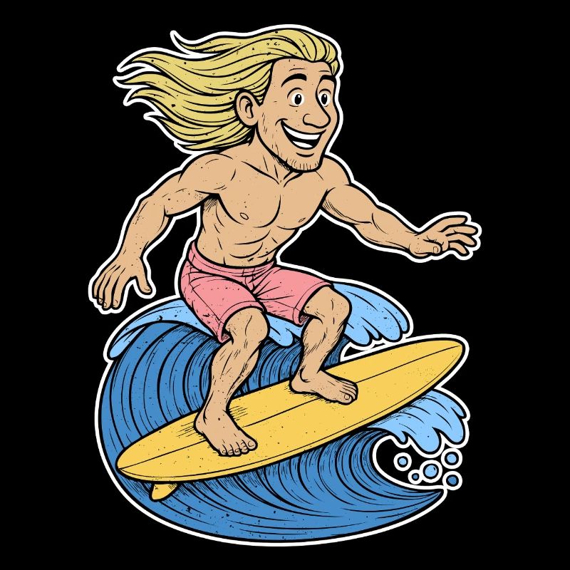 Blonde Surfer on Wave