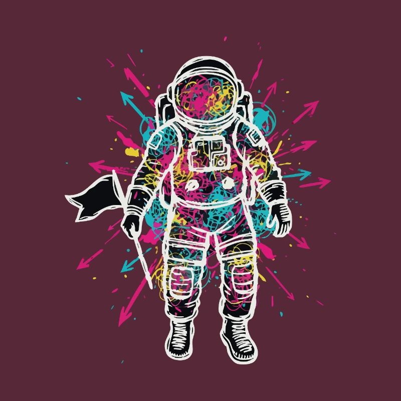 Astronaute Espace Scribble Gribouillis Couleur