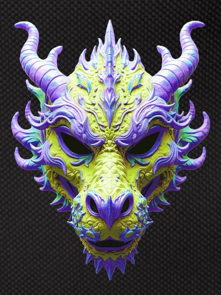 Aurora Green Dragon Mask