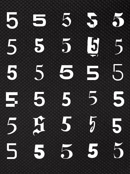 Number Five Grid Pattern