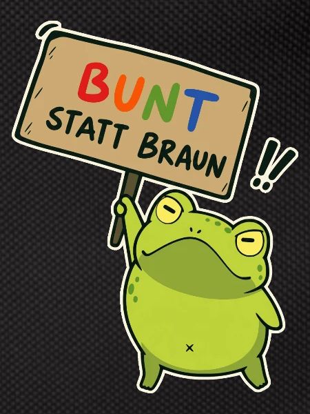 Bunter Demo-Frosch