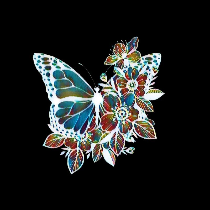 Schmetterling mit Blumen bunt Geschenk
