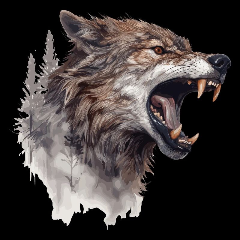 Wolf Wolf Head Scratch Marks Claws Wild Forest Hunter