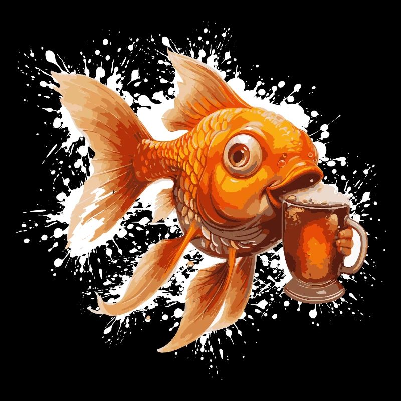 Bière de poisson rouge drôle