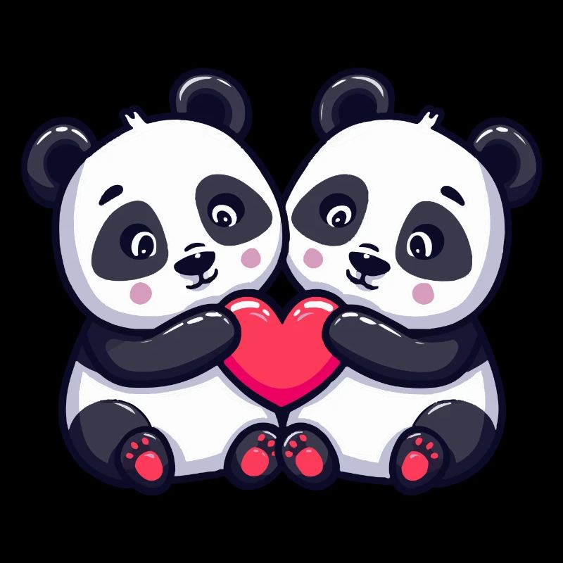 Panda Bande Dessinée Couple Amour