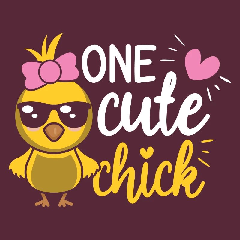 One Cute Chick Animal Pun Funny Easter Day