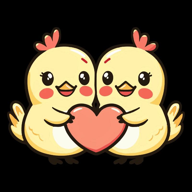 Chicken Comic Couple Love