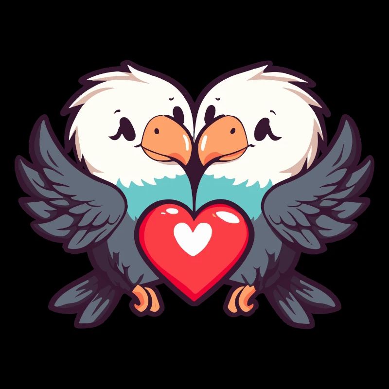 Adler Comic Paar Liebe