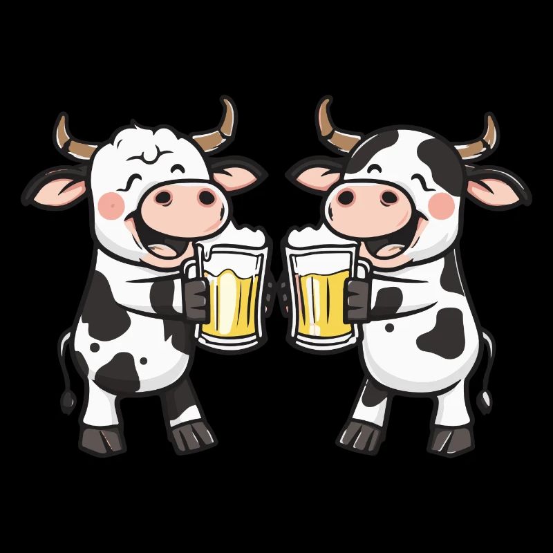 Kuh Comic Bier Lustig Saufen