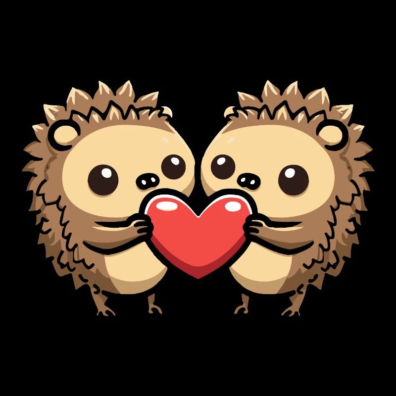 Igel Comic Paar Liebe
