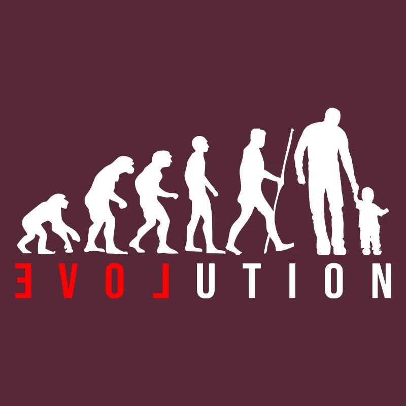 Evolution Vater und Kind Sohn Tochter Geschenk