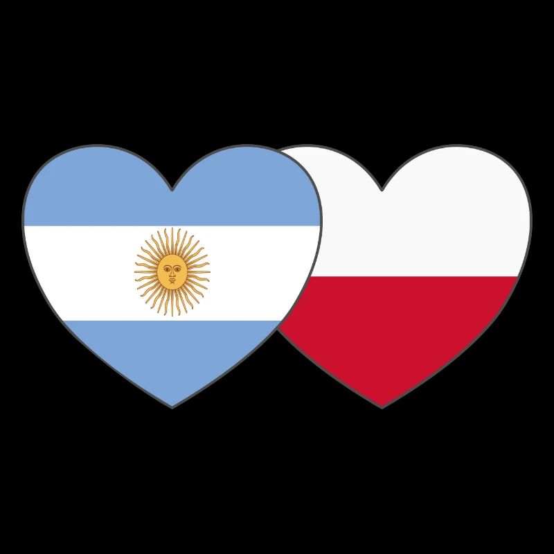 Argentine Pologne Drapeau Cœur